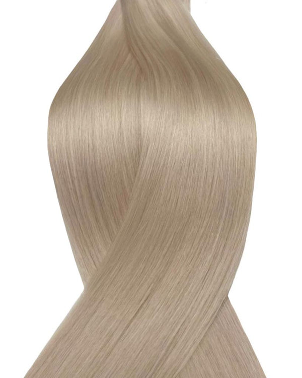 Human Seamless clip-in hair extensions UK available in #60A angel white blonde