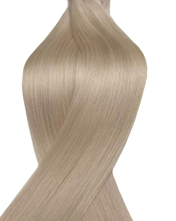 Human flat weft hair extensions UK available in #60A
