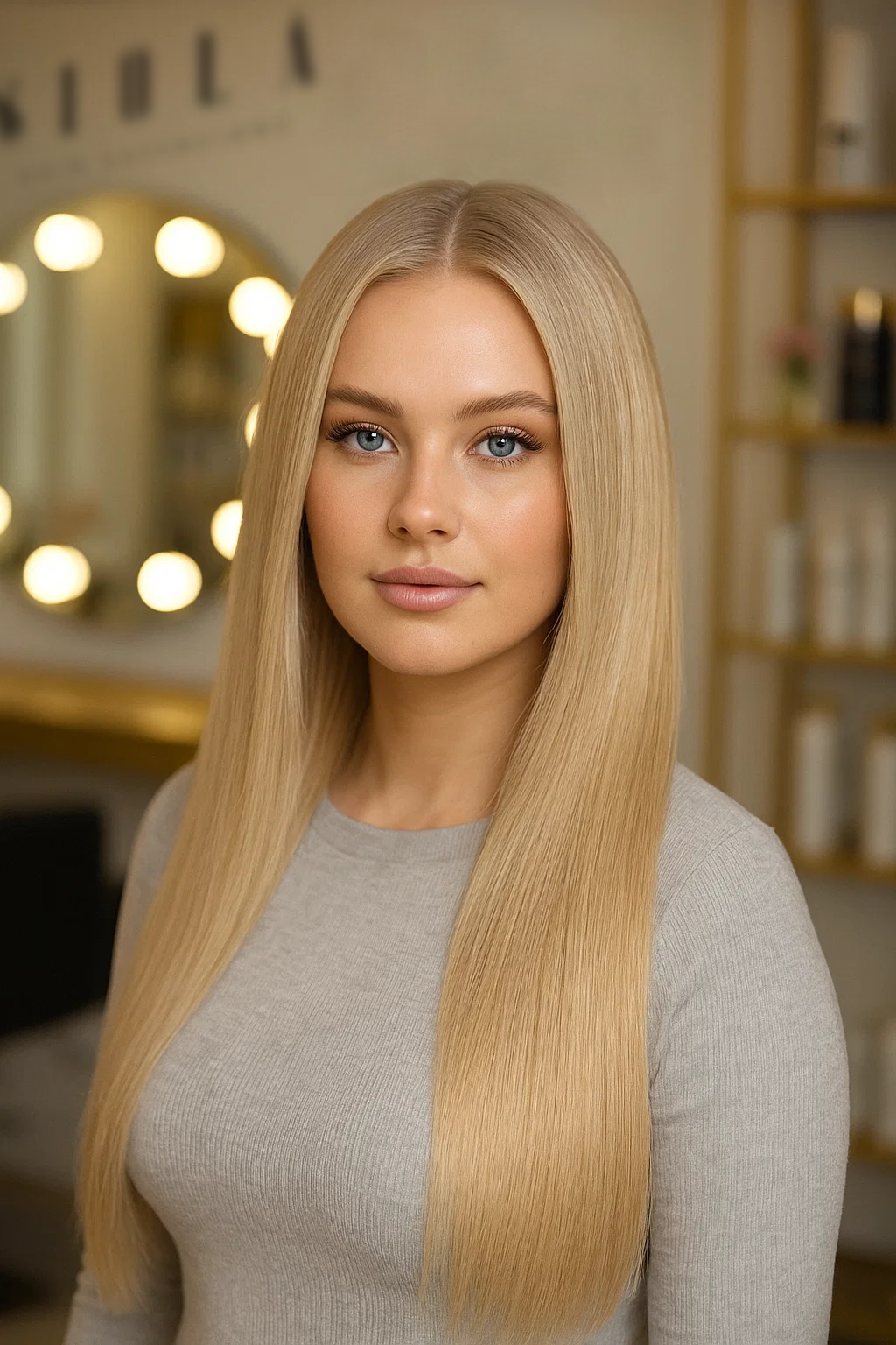 Human luxe nano ring hair extensions UK available in #16 medium ash blonde starlet blonde