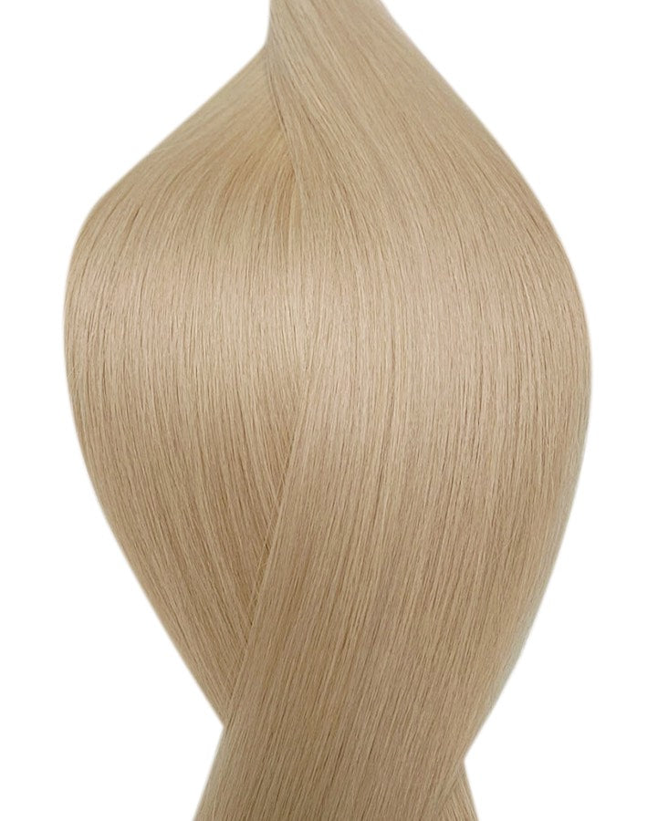 Human luxe tape in hair extensions UK available in #16 medium ash blonde starlet blonde