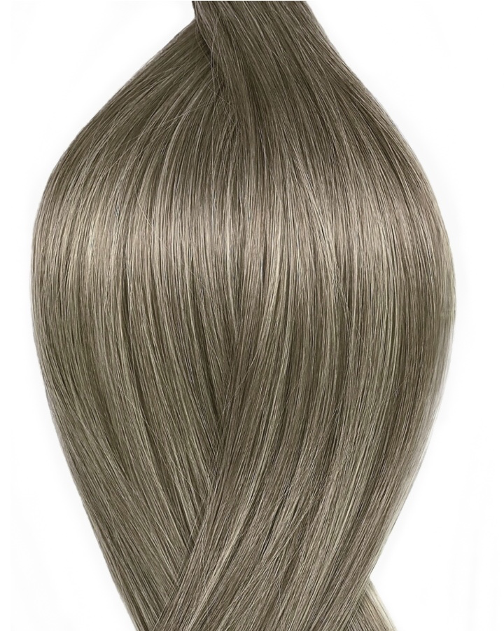 Human luxe tape in hair extensions UK avialable in #M7/16V new york smoke