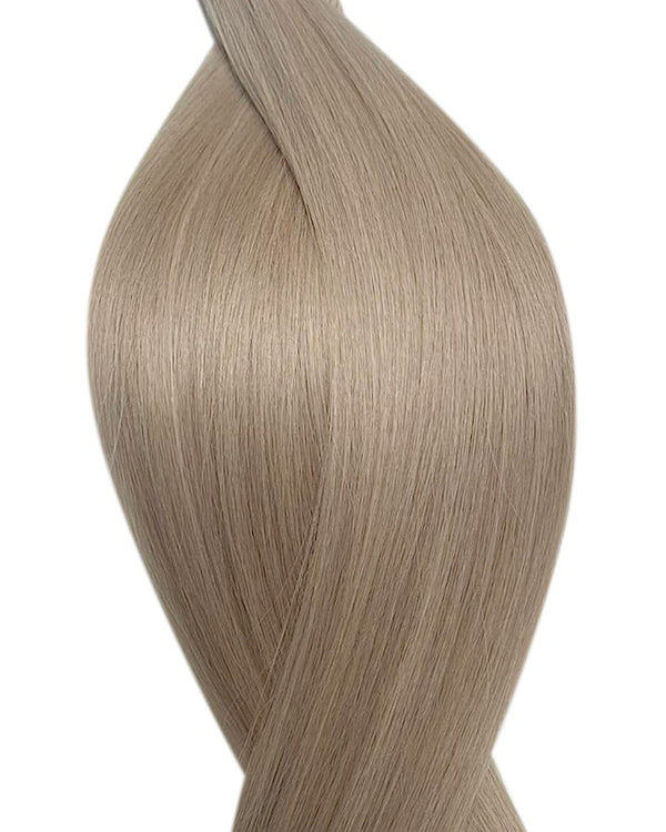 Human micro ring hair extensions UK available in #16V ash blonde pearl grey