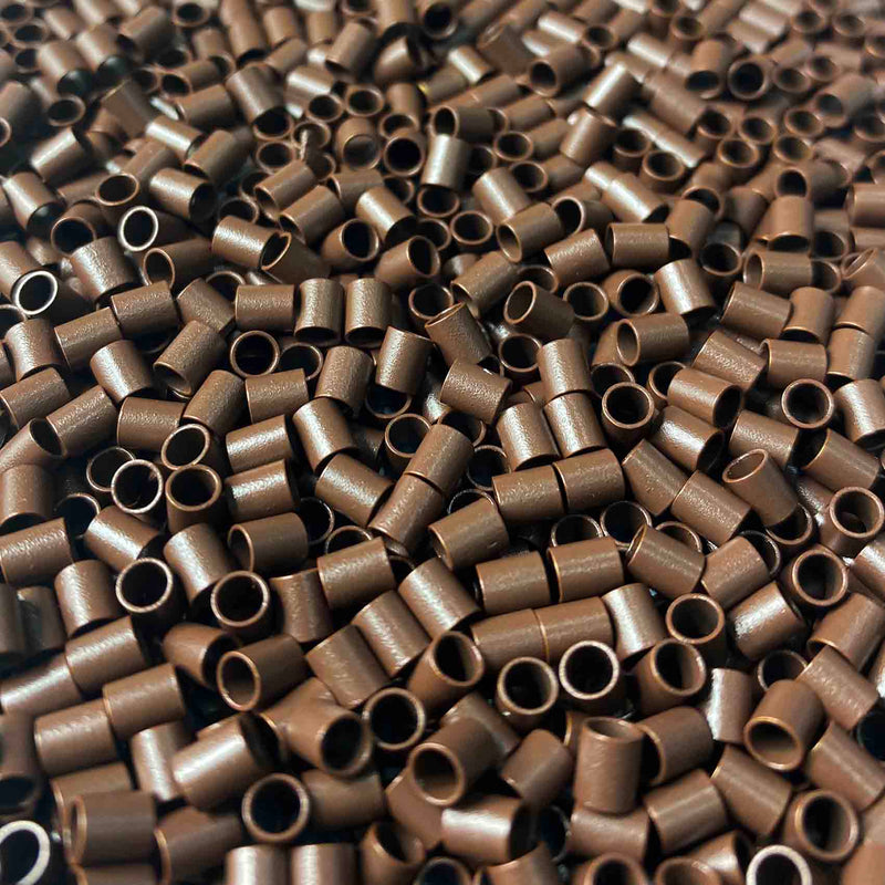 Brown small or medium copper tubes for hair extensions by Viola