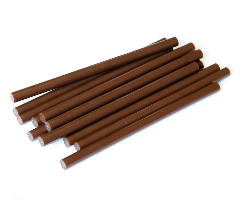Large Brown Keratin Glue Sticks for application & maintenance of I-tip and U-tip hair extensions