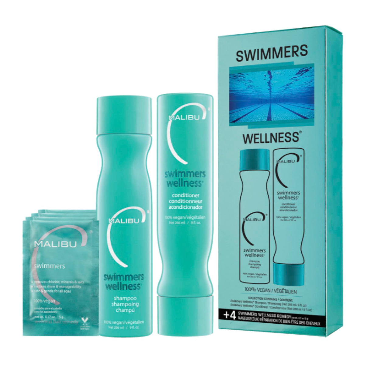 Malibu C swimmer's wellness system kit inside