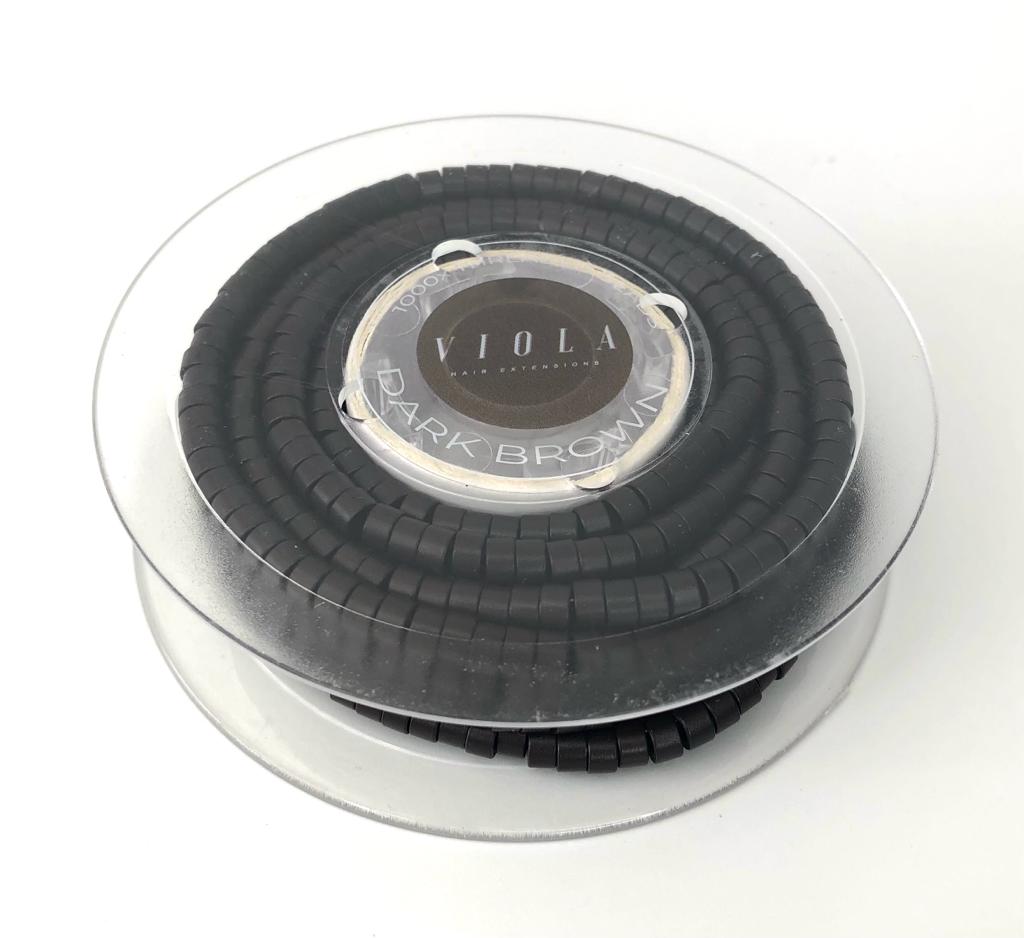 Pre-loaded micro rings 4.5mm dark brown.