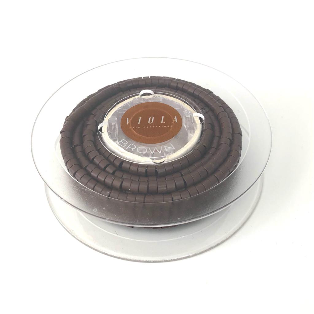 Pre-loaded micro rings 4mm brown.