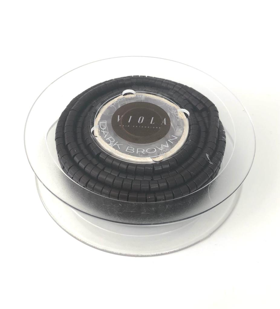 Pre-loaded micro rings 4mm dark brown.