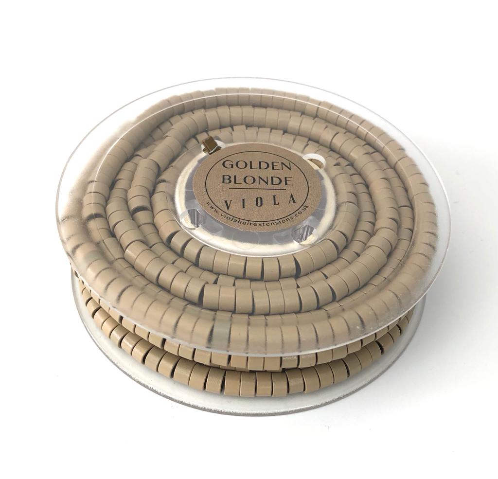 Pre-loaded micro rings 5mm golden blonde.
