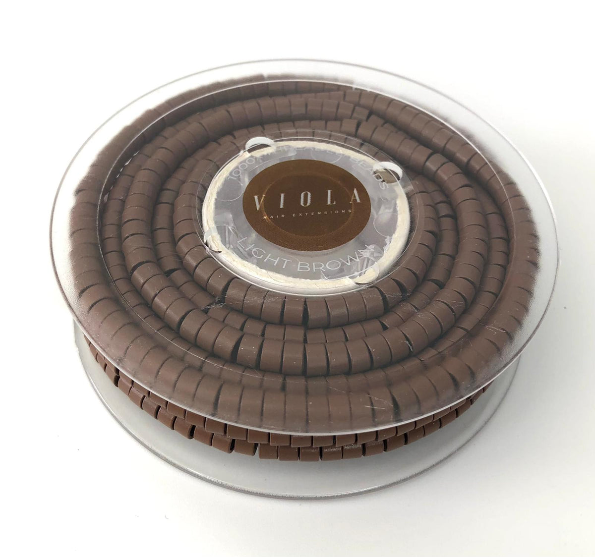 Pre-loaded micro rings 5mm light brown.