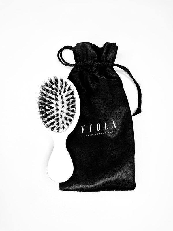 Mini Viola White Oval Bristle Brush