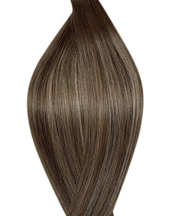 Human genius hair weave extensions UK available in #T7P7/16 balayage light ash brown medium ash blonde mix espresso frappe