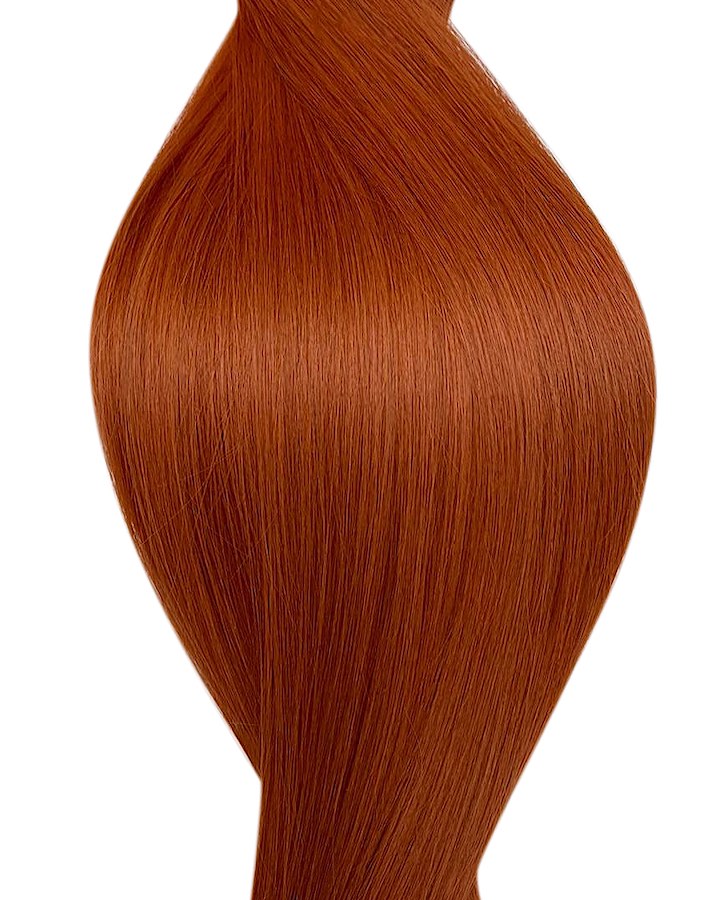 Human luxe nano ring hair extensions UK available in #36 copper flame