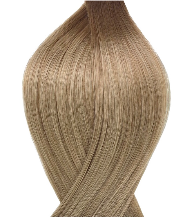 Human pre-bonded hair extensions UK avialable in #T8M8/60B latte macchiato