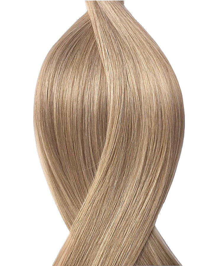 Human hair weave extensions UK available in #M8/60B light brown platinum ash blonde mix Bali Beige
