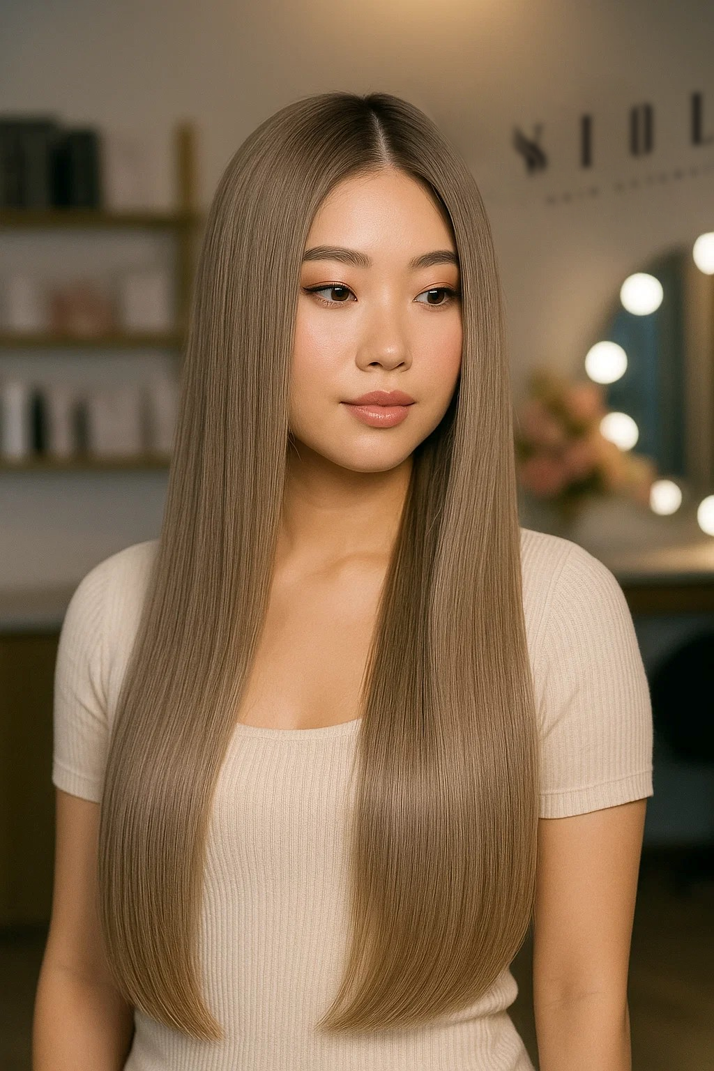 Human luxe nano ring hair extensions UK available in #16V ash blonde pearl grey