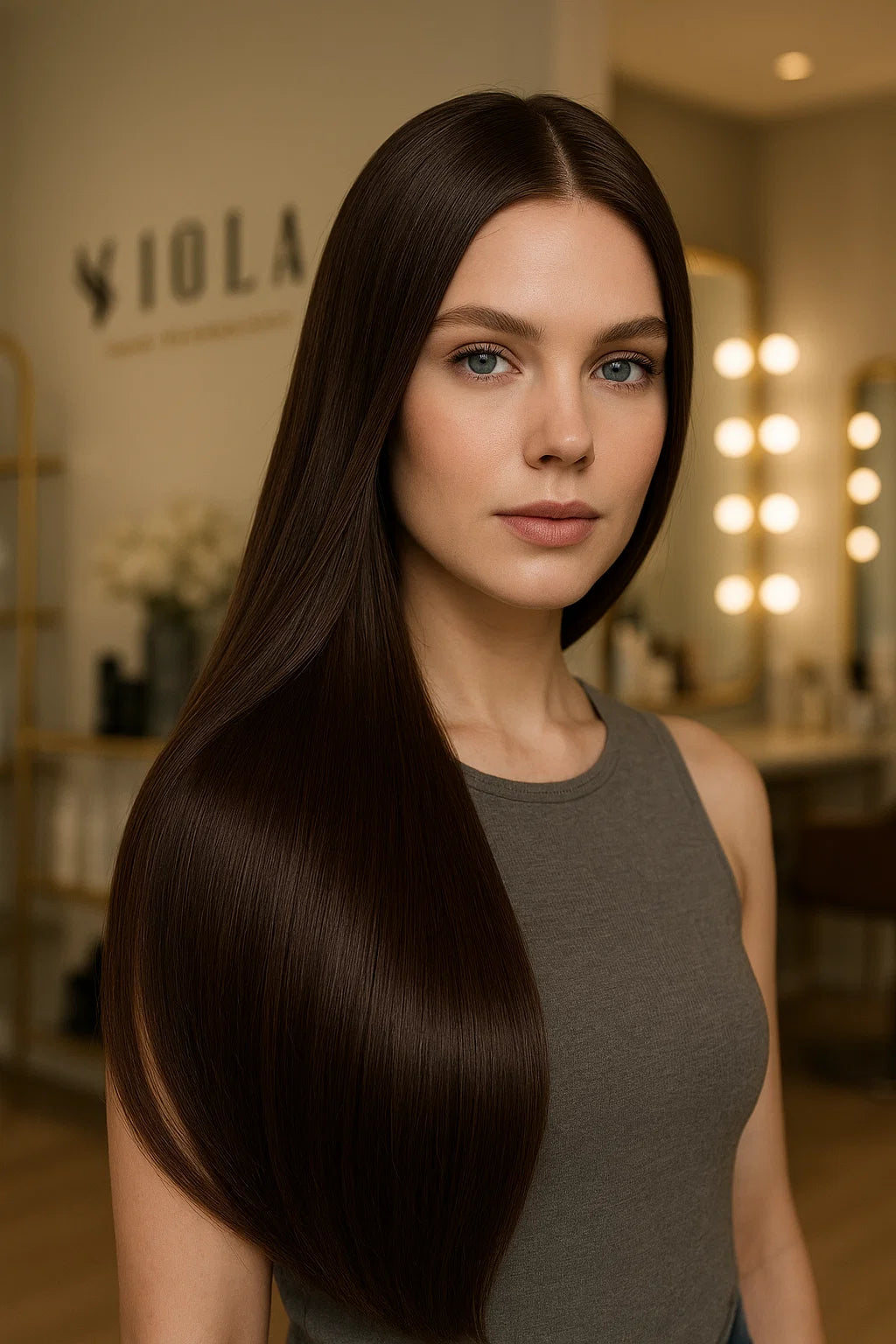 Human luxe nano ring hair extensions UK available in #2 dark brown pure cocoa