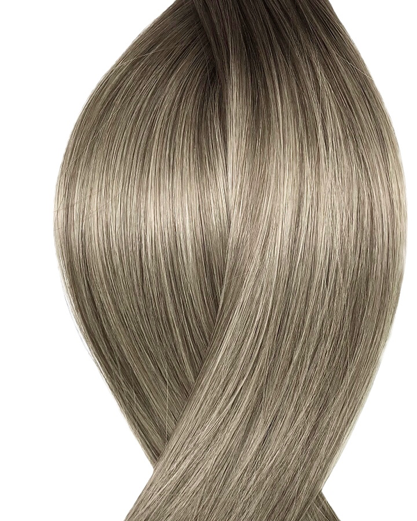 Human pre-bonded hair extensions UK avialable in T7M7/16V melted mocha