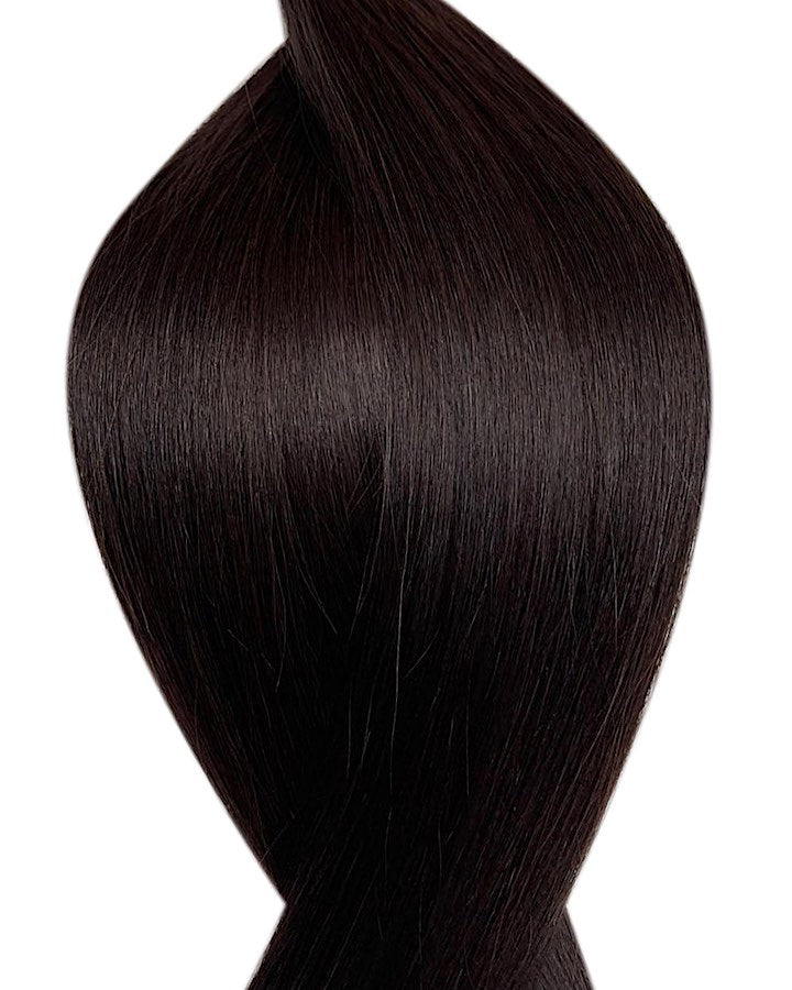 Human hair genius weave extensions UK available in #1B off black