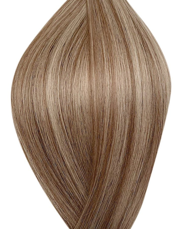 Human secret tape in hair extensions UK available in #P8/16 light brown medium ash blonde mix Sydney Dream