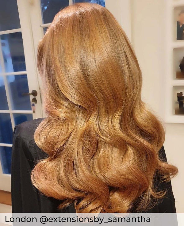 Light auburn hair with Tape in hair extensions by Viola hair extensions the best Red and auburn hair extensions in the UK