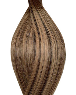 Human hair weave extensions UK available in  #T2P2/14 balayage dark brown dark blonde mix hazelnut latte