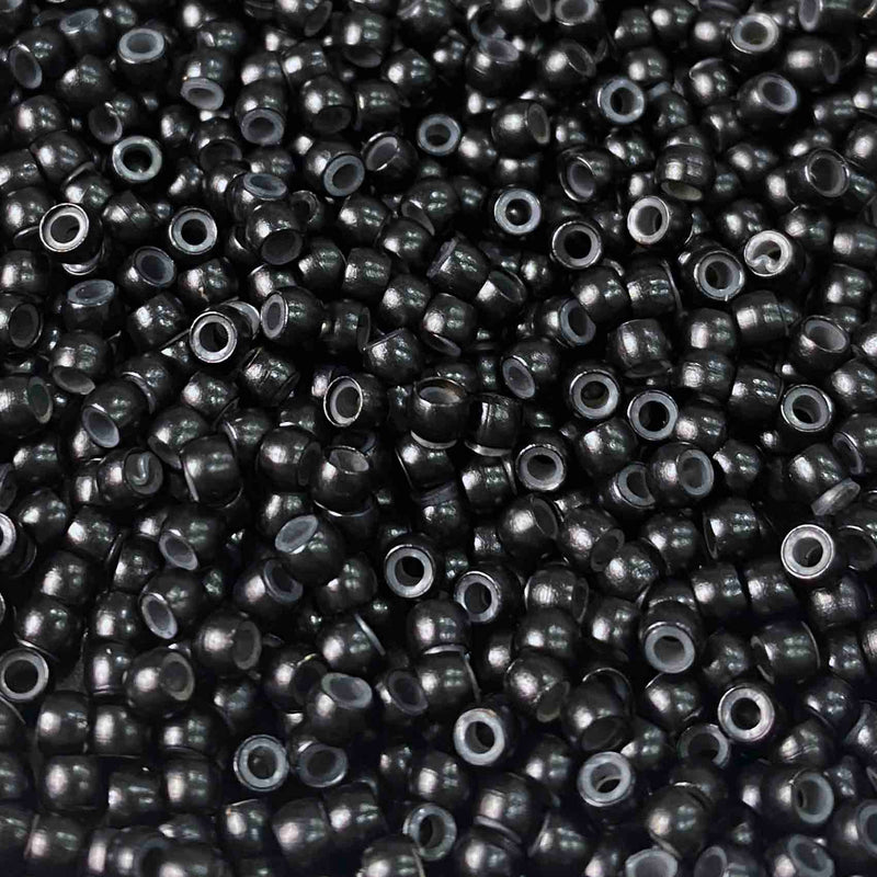 Black Silicone lined nano rings for hair extensions by Viola