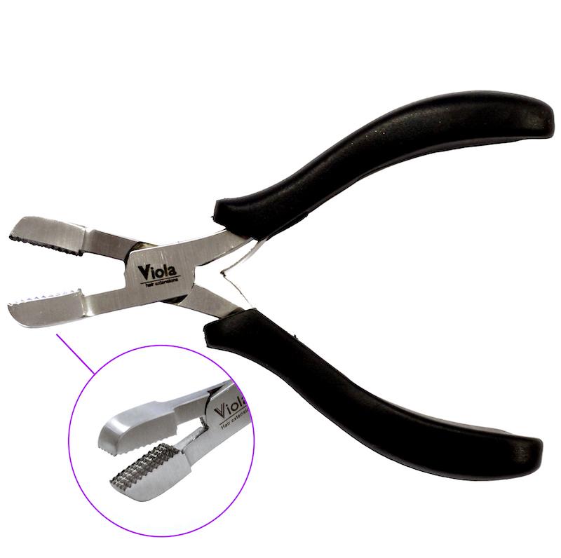 Crushing pliers to remove hair extensions glue bonds by Viola