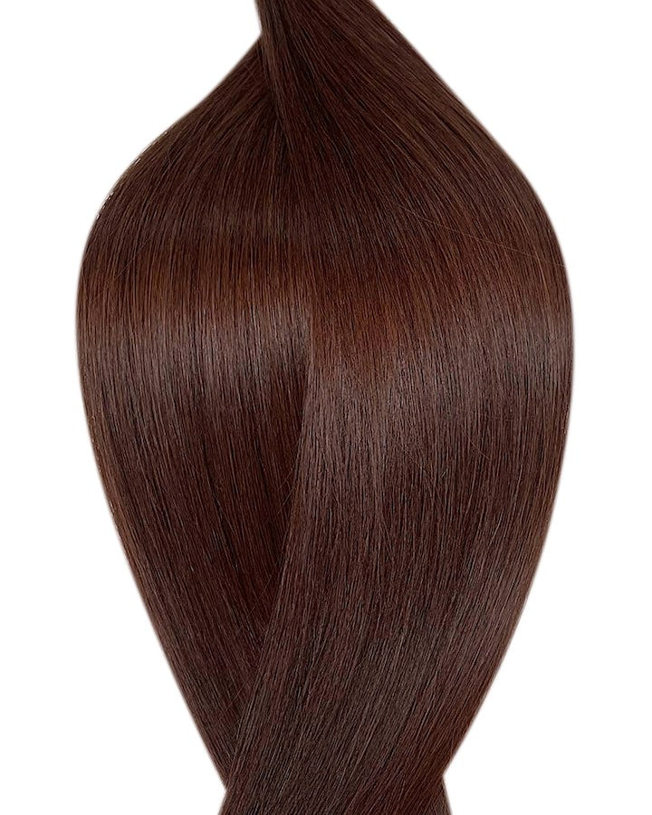 Human micro ring hair extensions UK available in #3 deep chocolate