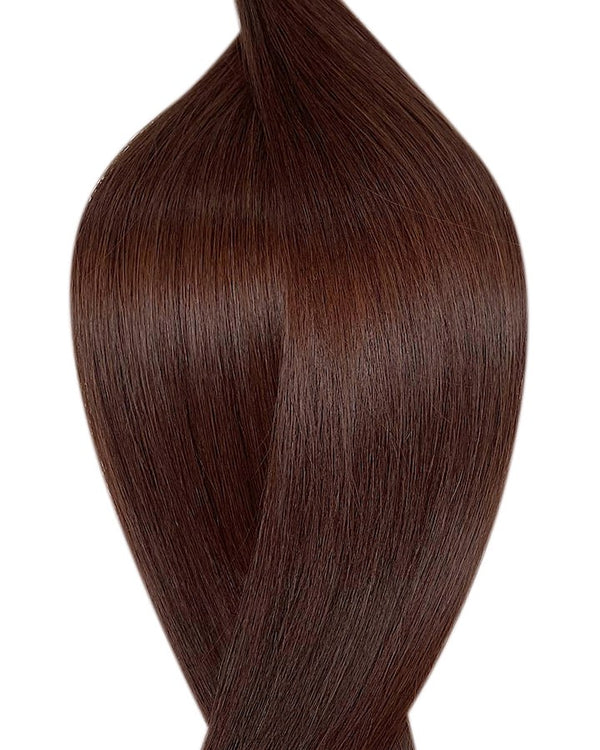 Human tape in hair extensions UK available in #3 deep chocolate