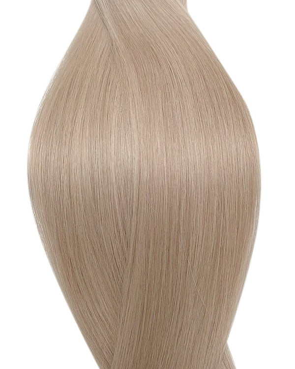 Human Seamless clip-in hair extensions UK available in #M18/60B dark and platinum ash blonde mix
