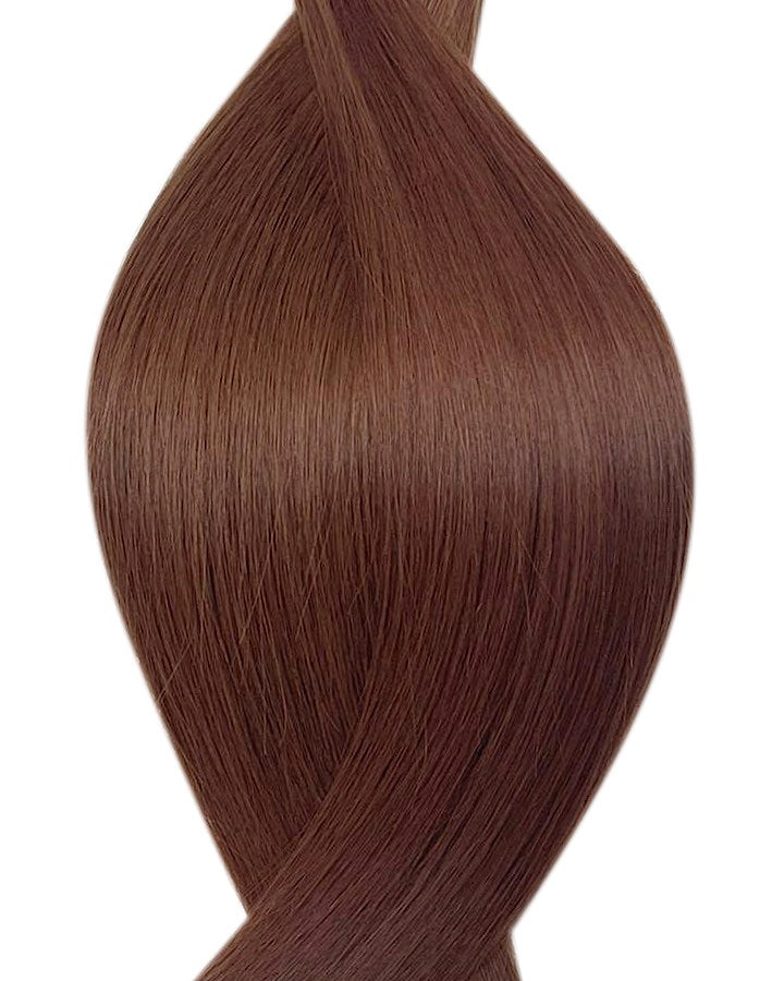 Human nano ring hair extensions UK available in #35 dark auburn roasted red