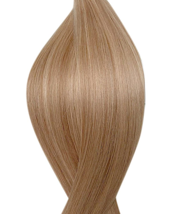 Human nano ring hair extensions UK available in #P14/22 dark blonde light ash blonde mix Dubai dusk