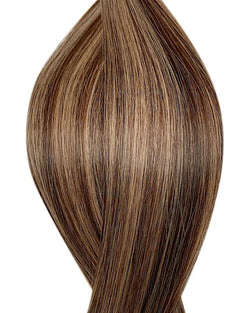 Human nano ring hair extensions UK available in #P2/14 dark brown dark blonde mix Rio sunrise