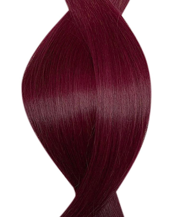 Human micro ring hair extensions UK available in #99J dark plum deep aubergine