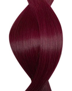 Human nano ring hair extensions UK available in #99J dark plum deep aubergine