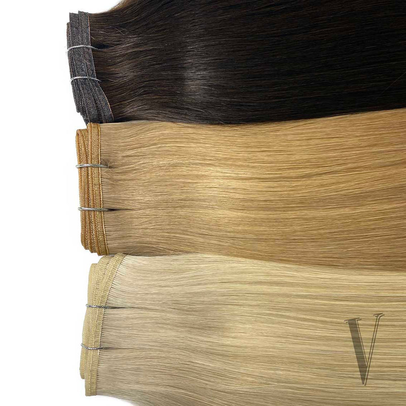 Flat human hair weave UK available in 18”, 20” and 22”