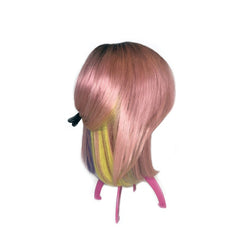 Viola hair extensions pink rainbow wig
