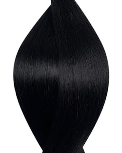 Human micro ring hair extensions UK available in #1 jet black