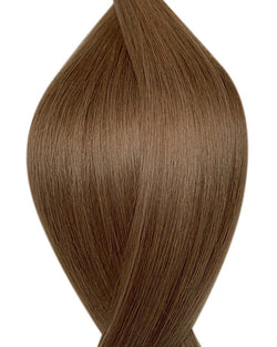 Human pre-bonded hair extensions UK available in #8 light brown wild truffle
