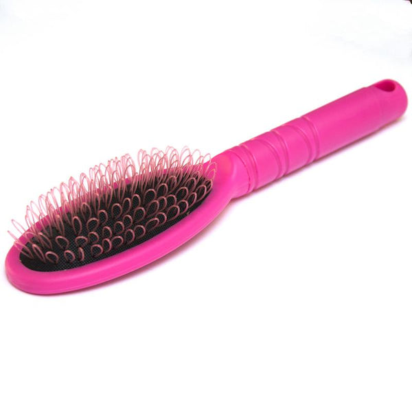Pink loop brush for hair extensions by Viola