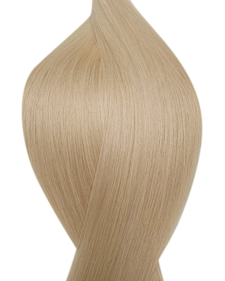 Human pre-bonded hair extensions UK available in #16 medium ash blonde starlet blonde