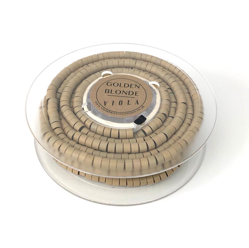 Pre-loaded micro rings 4.5mm golden blonde.