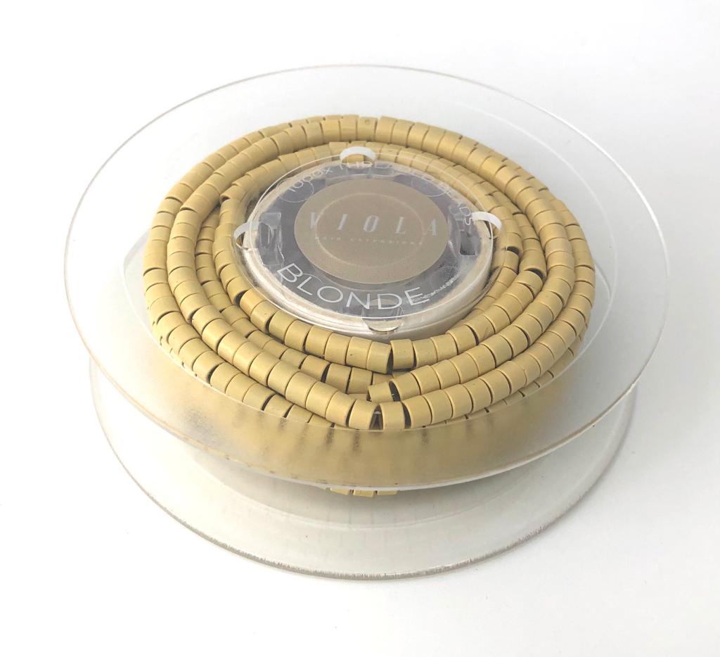 Pre-loaded micro rings 4mm blonde.