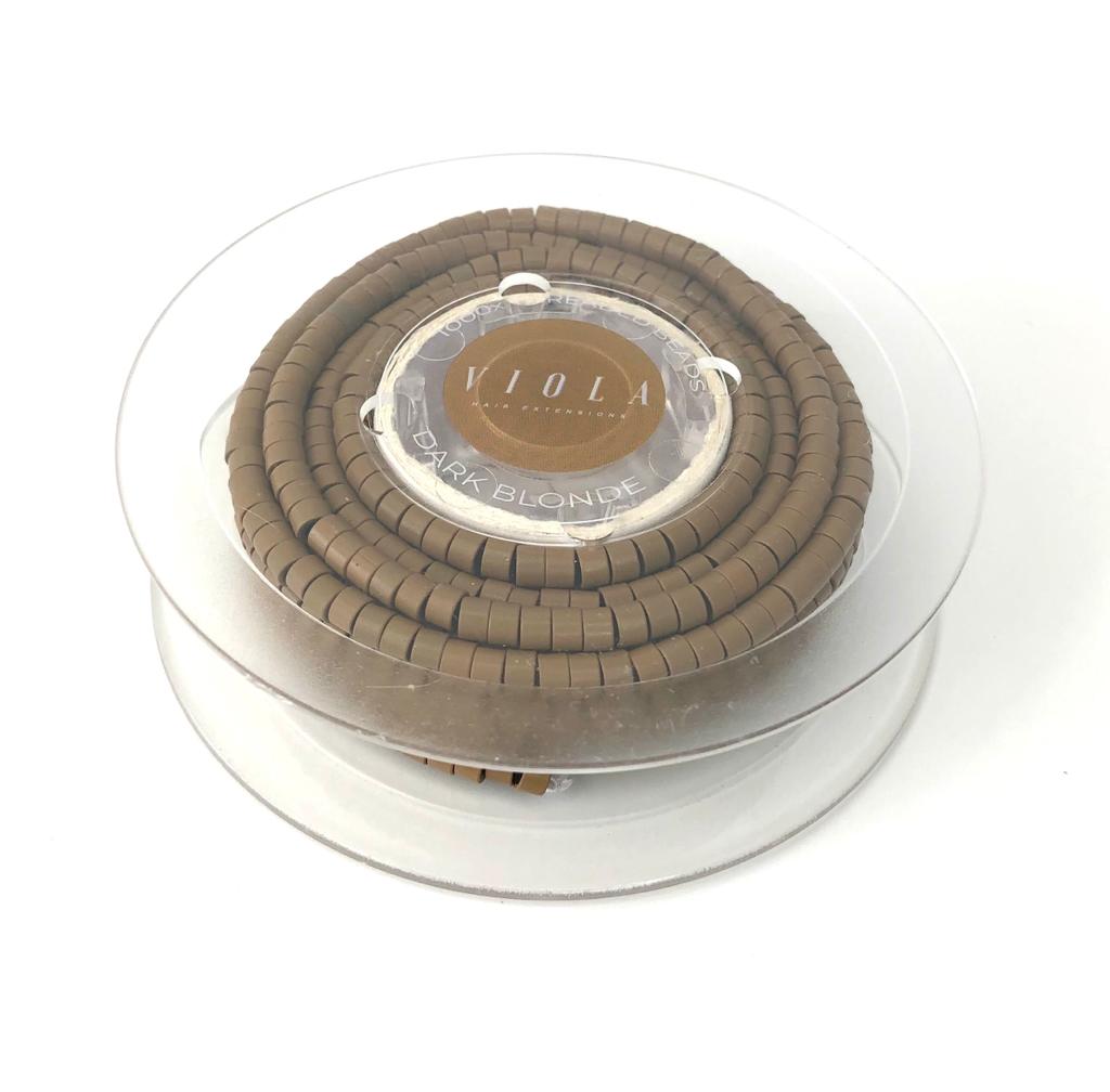 Pre-loaded micro rings 4mm dark blonde.