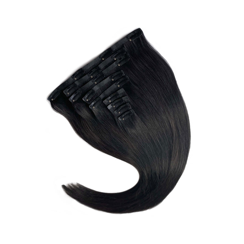 Seamless clip-in human hair extensions UK available in 18” & 20”