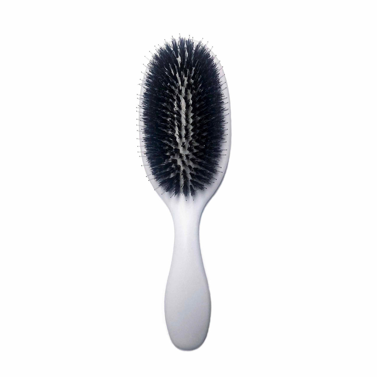 White oval bristle brush for all hair extensions methods by Viola