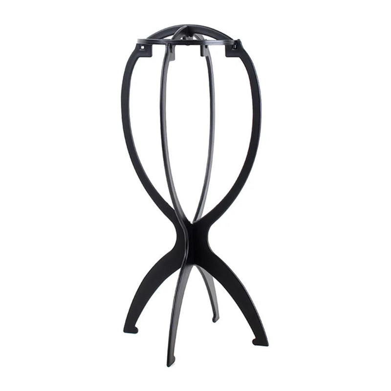 Black Viola wig stand for displaying Wigs and Hats